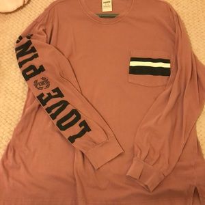 pink long sleeve shirt